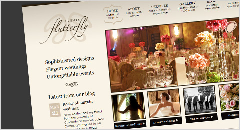 Flutterfly Events website