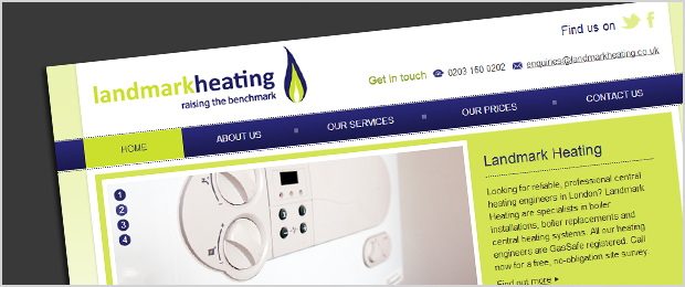 Landmark Heating website