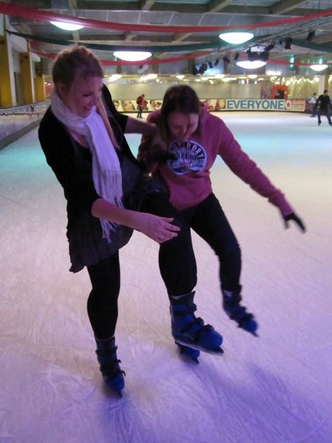 Tina and Tamlyn Ice Scating