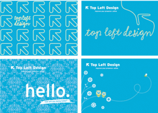 4 postcards for Top Left Design