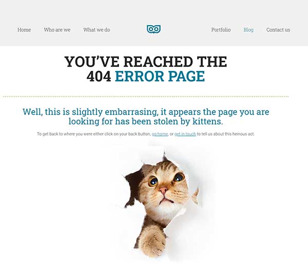 404 error page