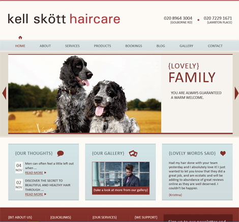 Shiny new hairdresser website for Kell Skött Haircare – a website with personality