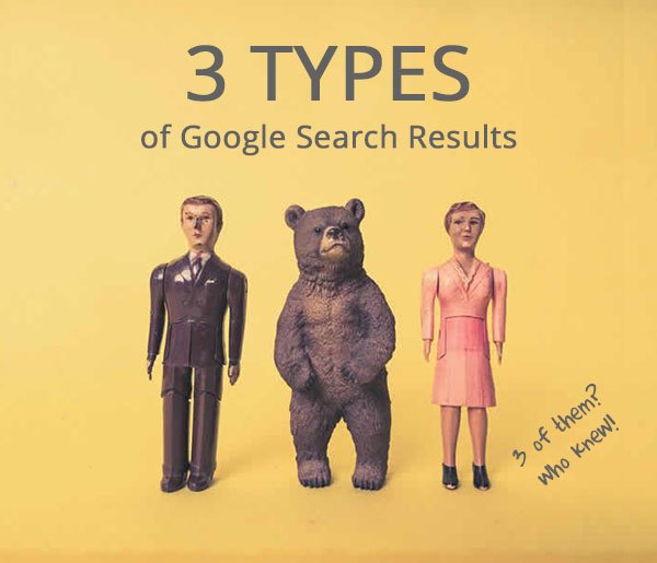 3 different types of Google results