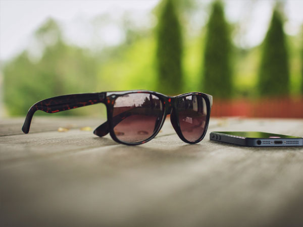 smartphone and sunglasses