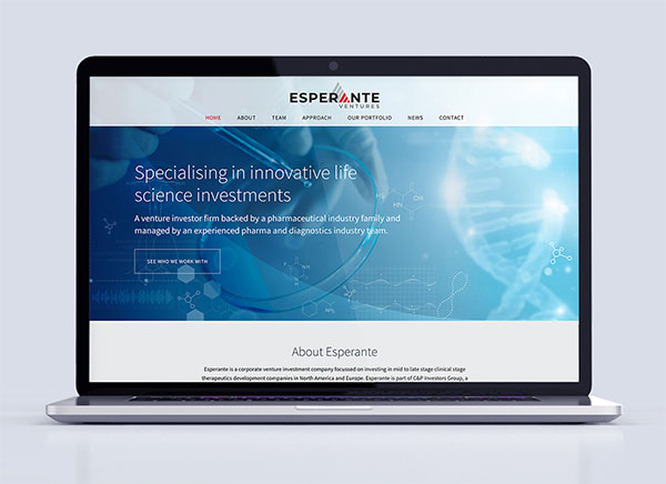 Esperante bespoke designed WordPress website