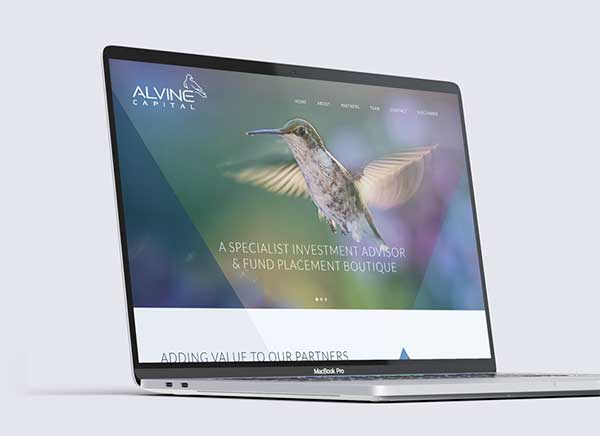 Alvine Capital bespoke designed WordPress website, by Top Left Design