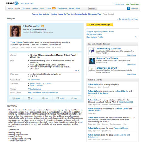 Yukari Wilson - LinkedIn profile - after
