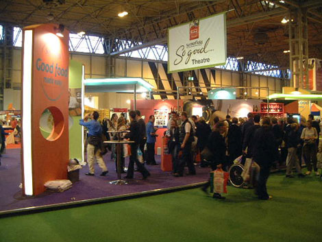 BBC Good Food Show Somerfield stand pulling in crowds  - we designed and managed all aspects of this job including 180,000 food samples
