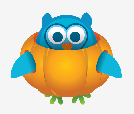 Oliver the Owl in a pumpkin