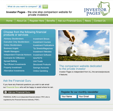 Investor Pages - an example of a website which shows what they do!